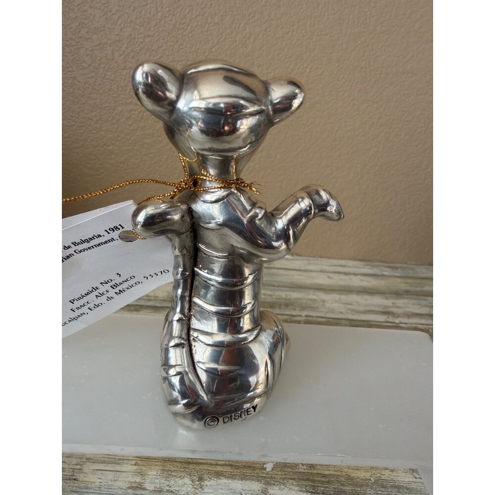 D'Argenta Mexico Disney Silver Tone Tigger Winnie the Pooh Figurine w/Tag 1980s - Picture 5 of 13